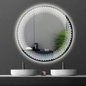מראת LED עגולה לאמבטיה, 60 ס״מ